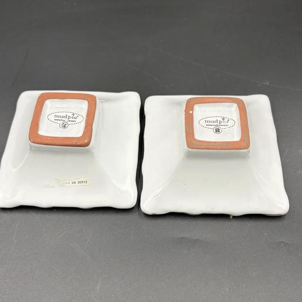 Mud Pie Ceramic Square Decorative Bowl Trinket Snack Dish 4